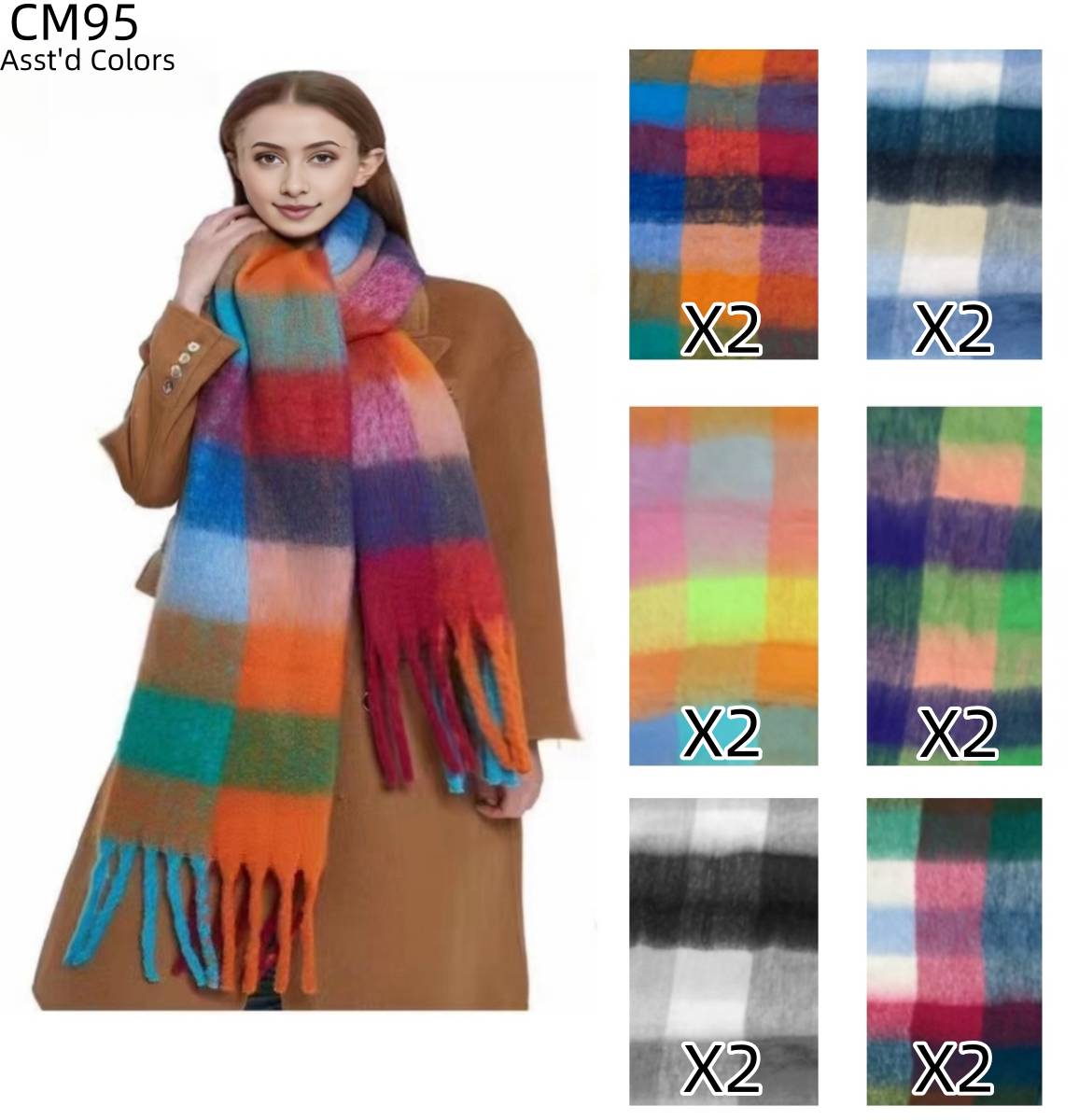 CC 25s Scarf 180cm Brown Cashmere 973462