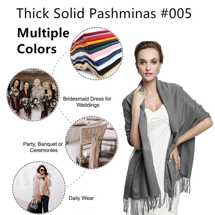 Large Wholesale Cashmere Feel Scarf Shawls Solid Colors – D&B Pashmina