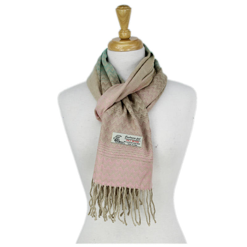 Cashmere Feel Classic Scarf Brown/Tan 12-pack [#54557] - $32.00